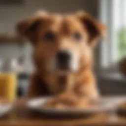 Senior dog enjoying a grain-free meal in a bowl