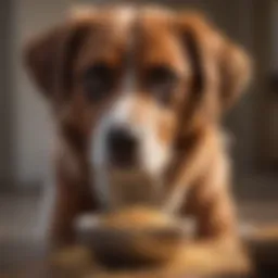 A dog enjoying a bowl of grain-free food