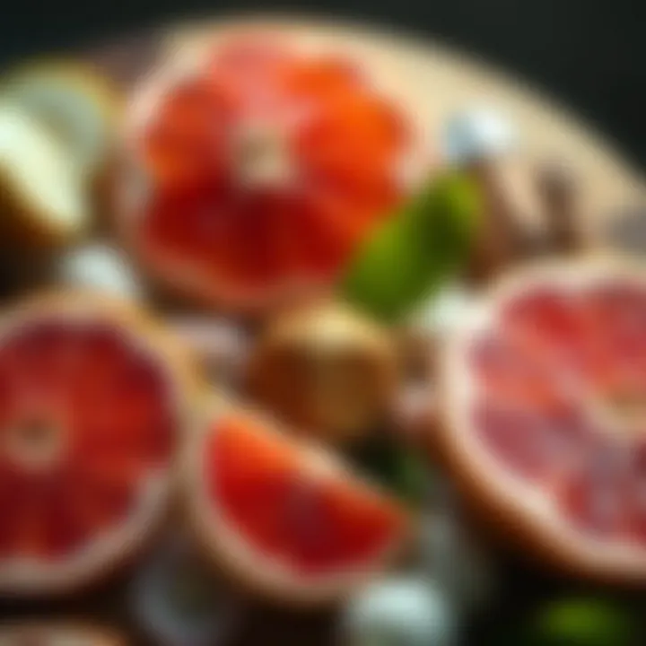 Nutritional chart of grapefruit highlighting its components