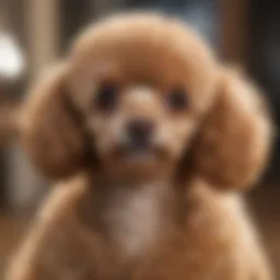 A toy poodle looking stylish after grooming