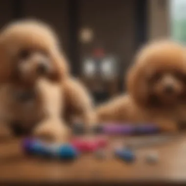 Essential Grooming Tools for Toy Poodles Grooming tools laid out for toy poodle care
