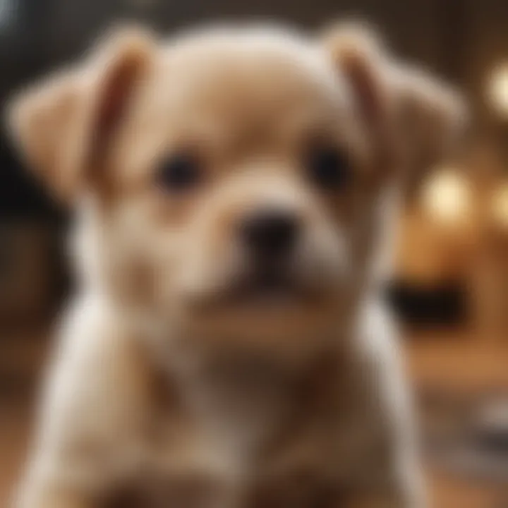 Grooming session with a Toy Australian Puppy