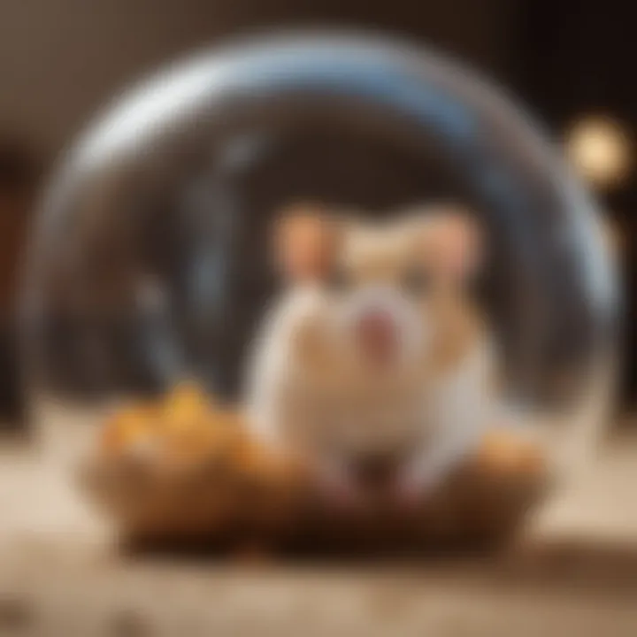 A hamster enjoying its time inside the ball, highlighting usability