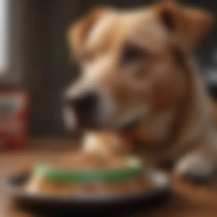 Healthy dog enjoying a bowl of Merrick Grain Free Dog Food