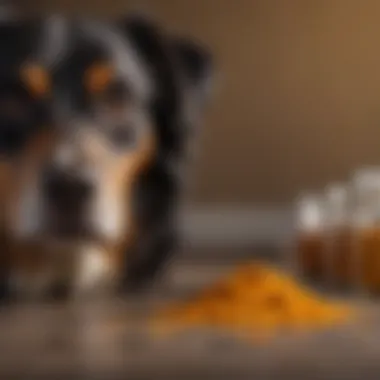 Exploring Health Benefits for Dogs Infographic depicting health benefits of turmeric and black pepper for dogs.