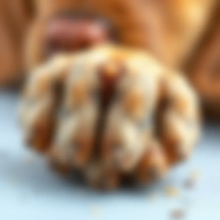 Close-up of a dog's healthy nails after grooming