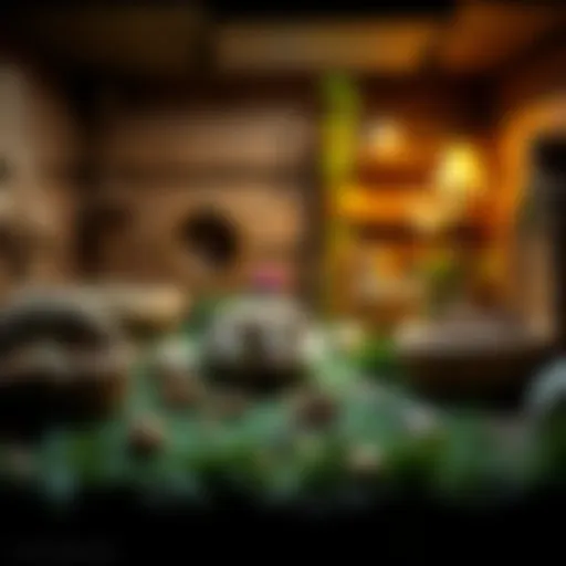 A cozy hedgehog habitat showcasing an ideal living environment for hedgehogs.