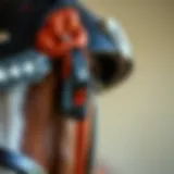 Close-up of a high-quality horse riding helmet showcasing intricate design elements.