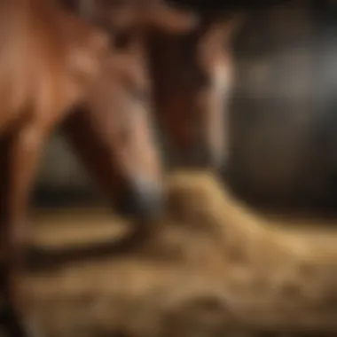 Enhancing Horse Health with Corner Feeders Healthy horses feeding from a corner hay feeder, illustrating improved eating habits.