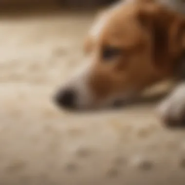 Close-up of a fabric being treated for dog urine stain