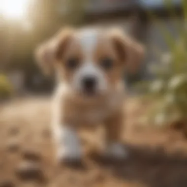 A happy puppy playing in a flea-free environment, representing the success of flea prevention.