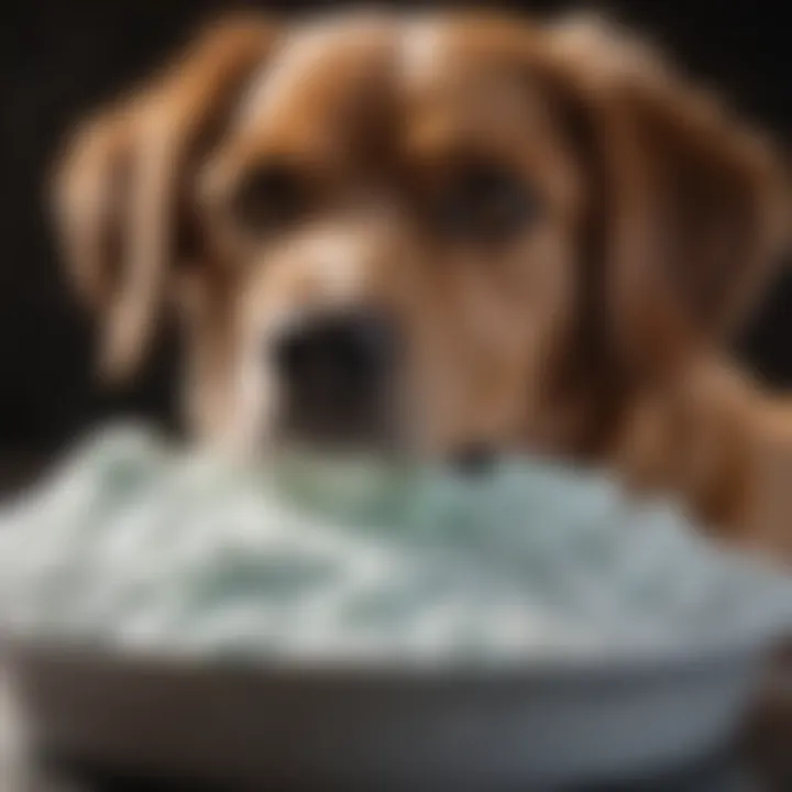 Close-up of a dog's fur being lathered with Dawn dish detergent