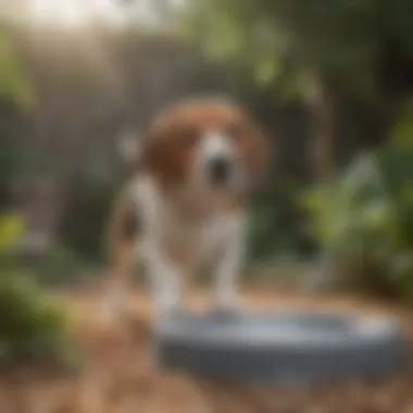 Potty Training Spot for Your Beagle Beagle sniffing designated potty area in the garden