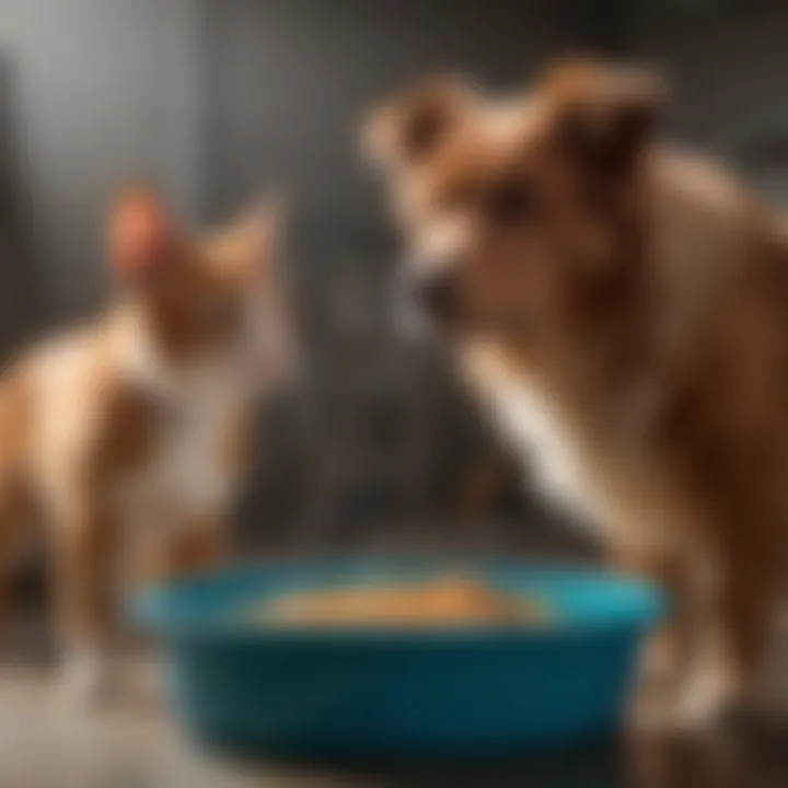 A training session between a dog and its owner