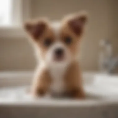 Gentle Bathing Technique Gentle bathing technique for a puppy