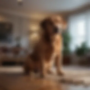 Dog exhibiting territorial behavior in a home environment