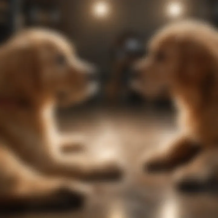 Socialization of a Golden Retriever puppy with other dogs