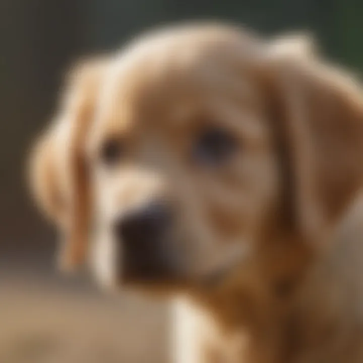 Training session with a Golden Retriever puppy
