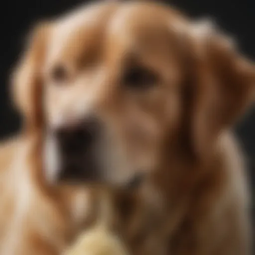 A golden retriever being treated with hydrocortisone cream