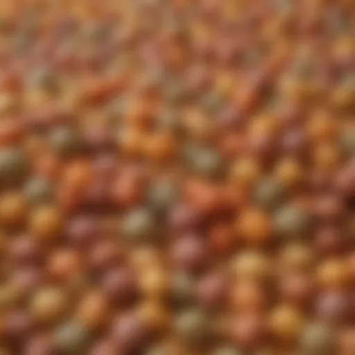 Close-up of hydrolyzed dog food granules showcasing texture and color