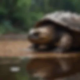 A hypo snapping turtle showcasing its distinctive coloration and features.