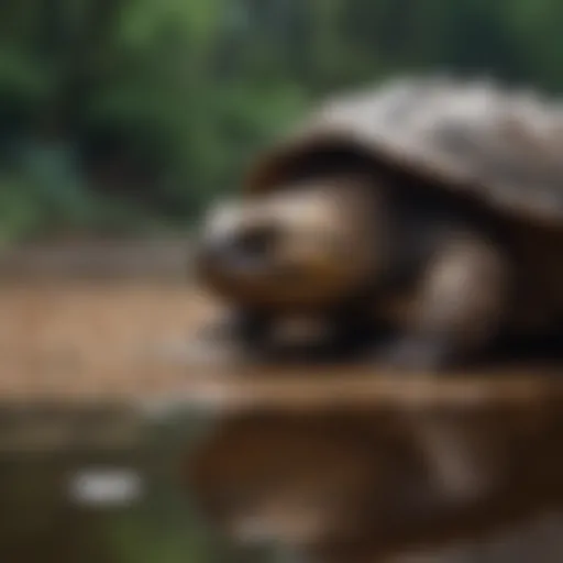 A hypo snapping turtle showcasing its distinctive coloration and features.