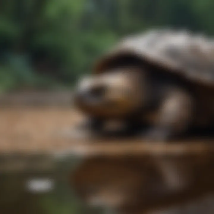 A hypo snapping turtle showcasing its distinctive coloration and features.