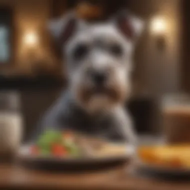 Miniature Schnauzer enjoying a healthy meal