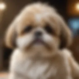 A Shih Tzu with a beautifully groomed coat, showcasing the importance of proper brushing.