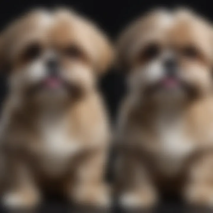 Before and after images of a Shih Tzu after grooming, highlighting coat health