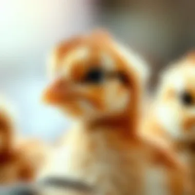 Close-up of a specific breed of week-old chick