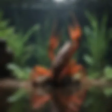 Balanced Aquatic Ecosystem An aquarium demonstrating a balanced ecosystem with crawfish