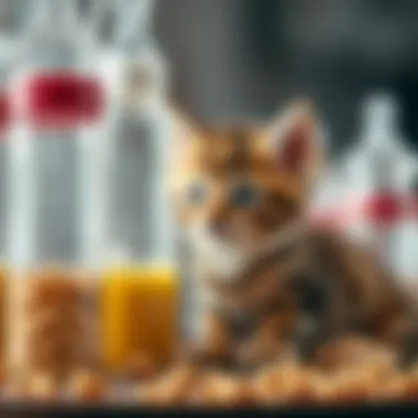 Nutritional Formula for Orphaned Kittens Close-up of the nutritional formula specifically designed for kittens