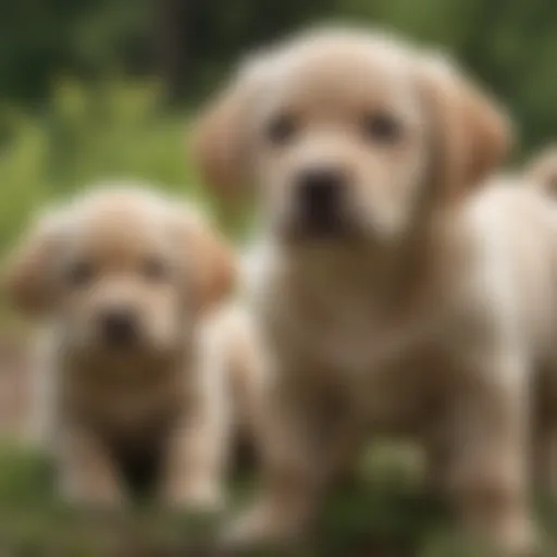 Playful Labrador puppies in a Seattle park