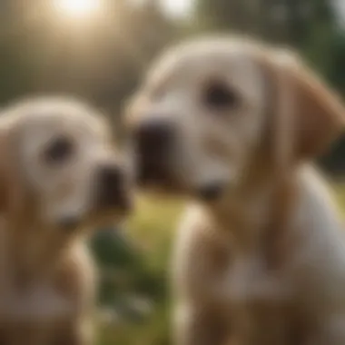 Socializing Labrador Puppies: Building Positive Interactions Labrador puppy socializing with other dogs