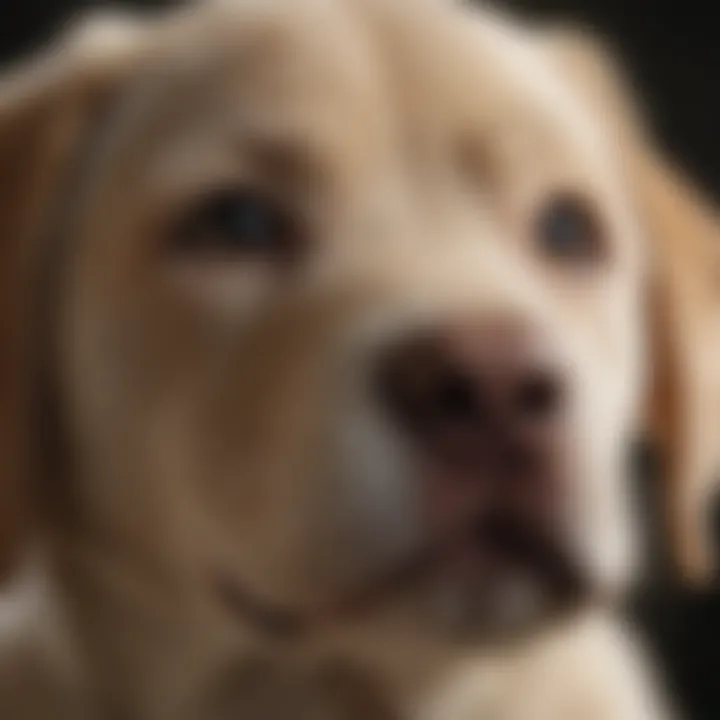 Close-up of a Labrador Retriever puppy's face