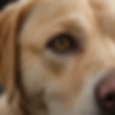 Affectionate Labrador Close-Up A close-up of a Labrador's face highlighting its affectionate expression