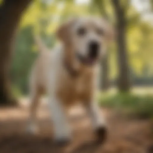 A playful Labrador Retriever in a sunny Georgia park showcasing its friendly nature