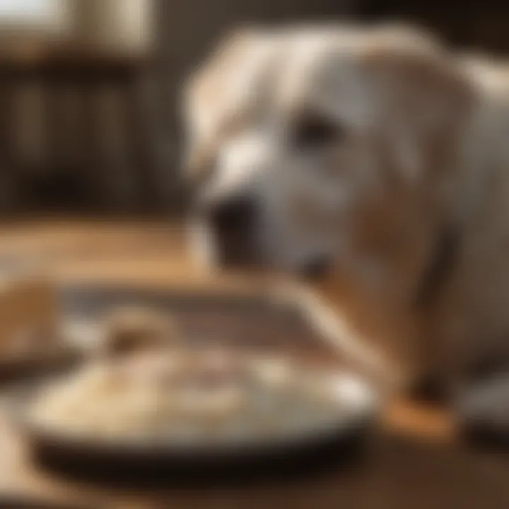 Large breed dog enjoying Authority Lamb and Rice meal