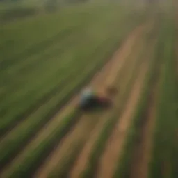 Aerial view of a vast agricultural landscape showcasing diverse crops.