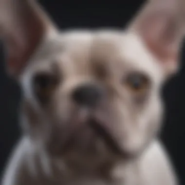 Close-up of a lilac French Bulldog's face emphasizing its expressive features