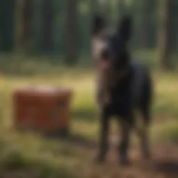 A long range dog bark deterrent in action outdoors