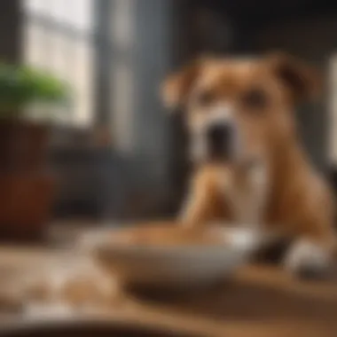 Happy dog enjoying a bowl of Lotus Dog Food demonstrating its effects on health