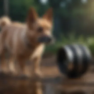 A pet owner maintaining a slip lead with proper care
