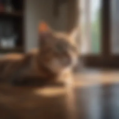 Calm indoor environment for a cat