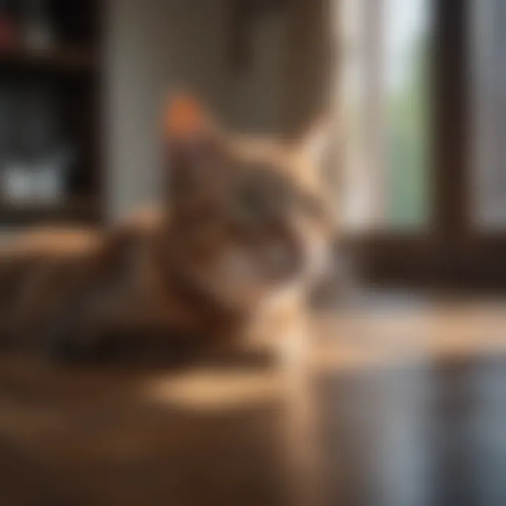 Calm indoor environment for a cat