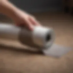 A lint roller in action, effectively removing pet hair from clothing