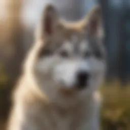 A majestic Siberian Husky gazing into the distance, embodying the spirit of adventure