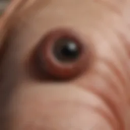 A close-up of a pet's skin with signs of ringworm infection