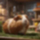 A cozy guinea pig habitat in a pet shop